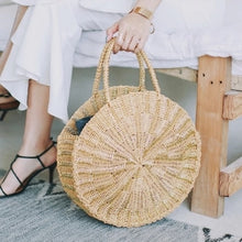 Load image into Gallery viewer, Round Rattan Straw Bag