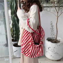 Load image into Gallery viewer, Striped Large Canvas Bag