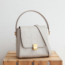 Load image into Gallery viewer, Genuine Leather Alligator Pattern Bucket Bag