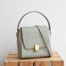 Load image into Gallery viewer, Genuine Leather Alligator Pattern Bucket Bag