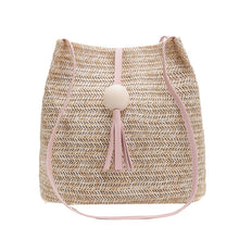 Load image into Gallery viewer, Wooden Ball Tassel Tote Bag