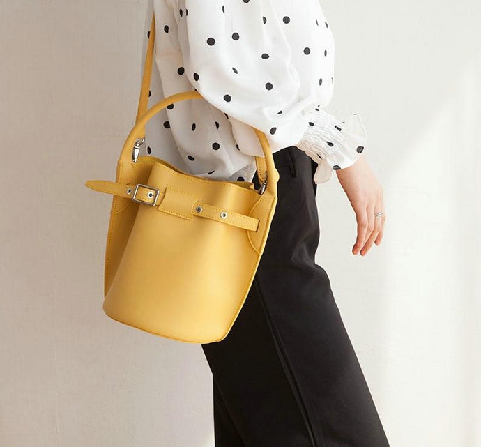 Leather Small Bucket Bag