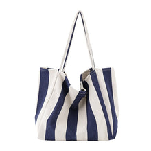 Load image into Gallery viewer, Striped Big Canvas Tote Bag