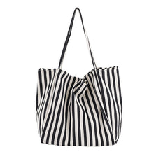 Load image into Gallery viewer, Striped Big Canvas Tote Bag