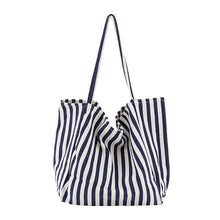 Load image into Gallery viewer, Striped Big Canvas Tote Bag