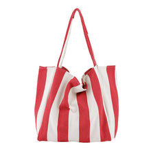 Load image into Gallery viewer, Striped Big Canvas Tote Bag